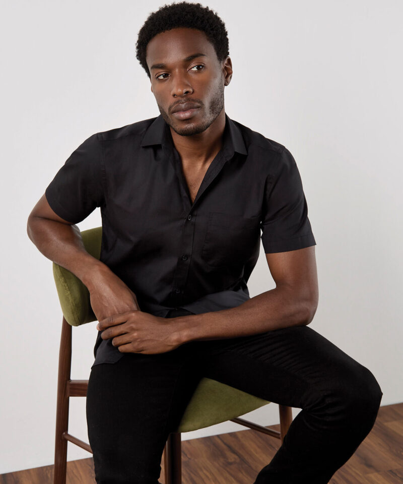 Kustom Kit Short Sleeve Tailored Poplin Shirt