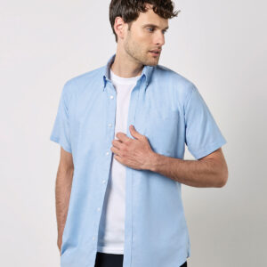Kustom Kit Short Sleeve Slim Fit Oxford Shirt