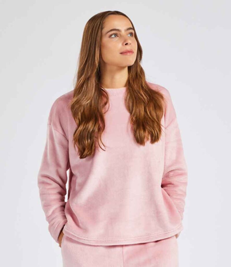 Brand Lab Ladies Plush Fleece Crew Neck Sweatshirt