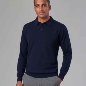 Brook Taverner Casper Knitted Long Sleeve Polo Shirt