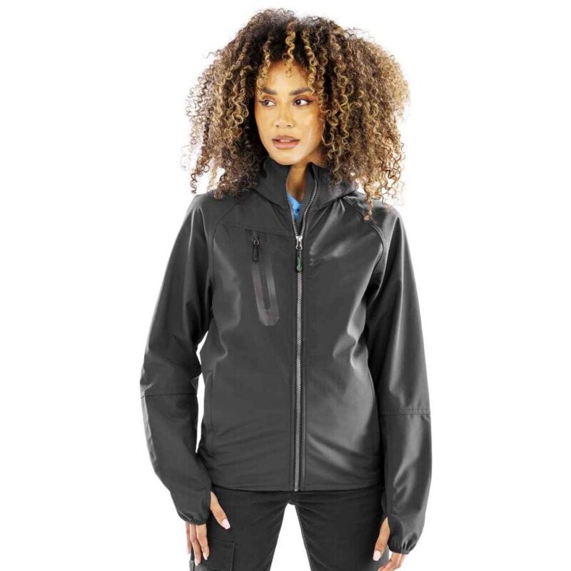 Result Recycled Three Layer Printable Hooded Soft Shell Jacket