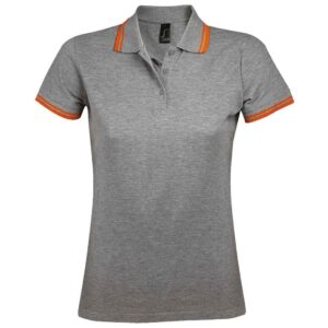 SOL'S Ladies Pasadena Tipped Cotton Pique Polo Shirt