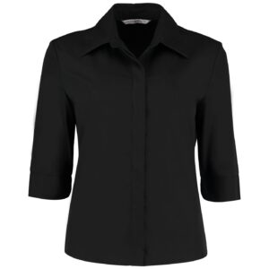 Kustom Kit Ladies 3/4 Sleeve Tailored Continental Shirt