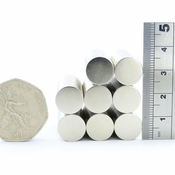 12mm x 0.5mm neodymium magnets comparison to 50p