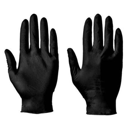 supertouch nitrile gloves in black