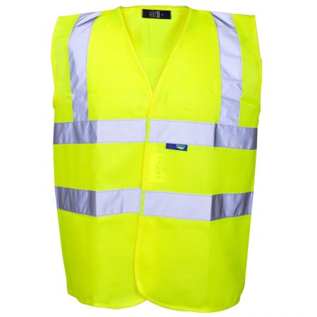 Supertouch Hi Vis Yellow Velcro Vest with Yellow Binding