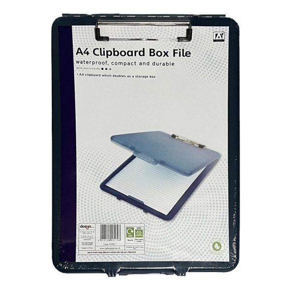 A* Stationery Clipboard Box File Waterproof Black