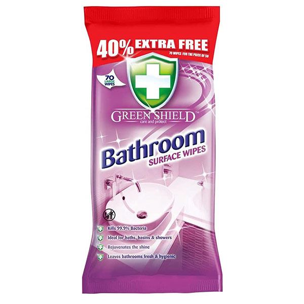 Greenshield Anti-Bac Bathroom Surface Anti-Bac Wipes 70 Sheets