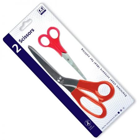 Red Office Scissors 2 Pack 4in & 8in