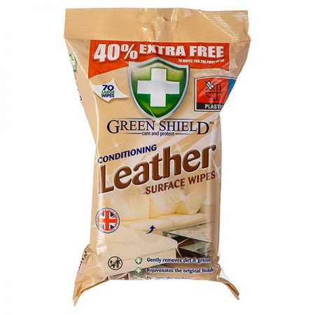 Greenshield Anti-Bac Large Leather Surface Wipes 70 Sheets