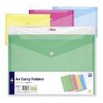 A* Stationery A4 Plastic Carry Folders Document Files