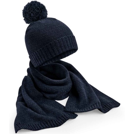 Beechfield Knitted Scarf and Beanie Gift Set