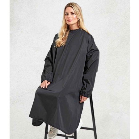 Premier Waterproof Long Sleeve Salon Gown Black  PR117