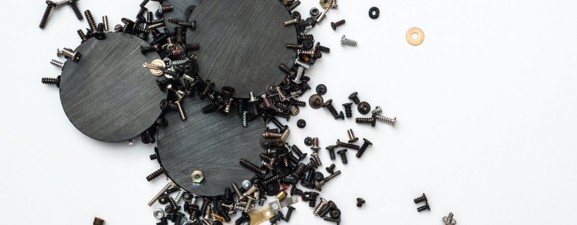 neodymium magnets with multiple screws stuck to them