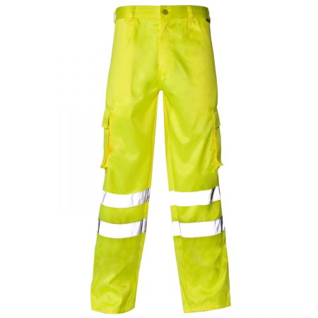 Supertouch Hi Vis Yellow Combat Trousers Knee Band