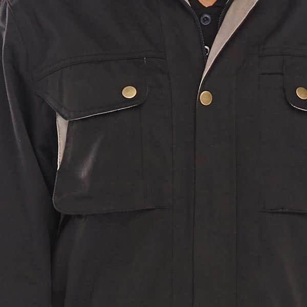 click premium boilersuit in black closeup on zip