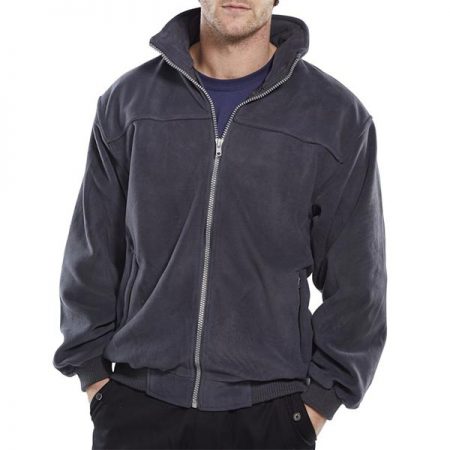 click workwear endeavour fleece zip-up jacket in grey