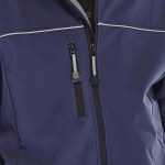 click workwear softshell jacket in navy close up