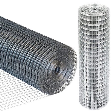Marksman Galvanised Wire Fence Mesh Netting 600mm x 5M With 25mm Square Holes