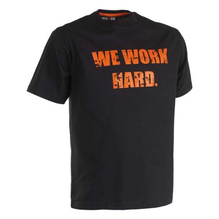 herock anubis slogan 'we work hard' tshirt in black