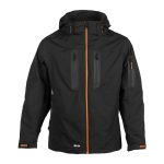 herock aspen hooded black jacket with orange zip