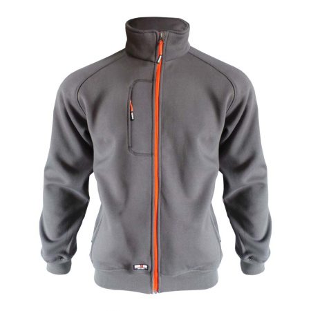 herock othello sweater in grey with orange zip