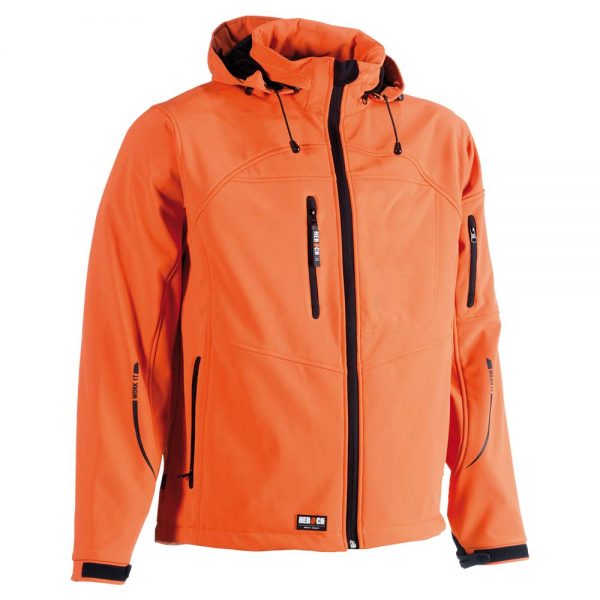herock poseidon softshell zip-front jacket in orange