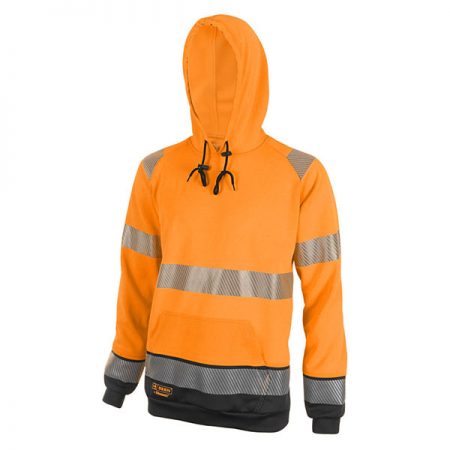 hi vis orange and black hoodie