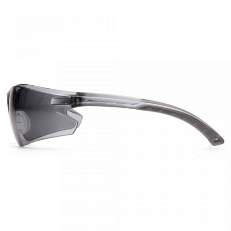 pyramex itek frameless premium safety glasses with grey anti fog lens side view
