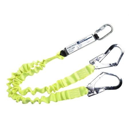 Portwest Double Elasticated 1.8m Lanyard With Shock Absorber Yellow FP52