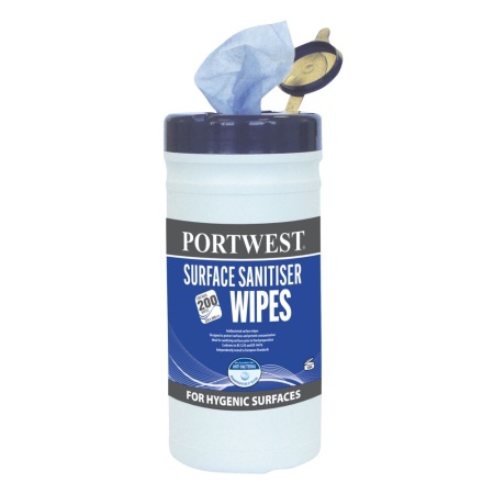 Portwest Surface Sanitiser Wipes Blue IW50