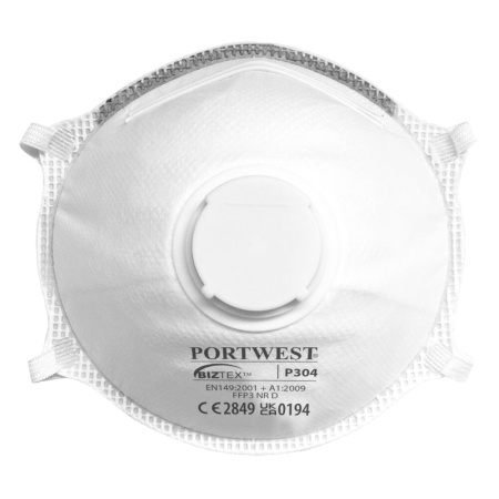 Portwest FFP3 Valved Dolomite Light Cup Respirator White P304
