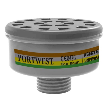 Portwest ABEK2 Gas Filter Universal Thread Black P926
