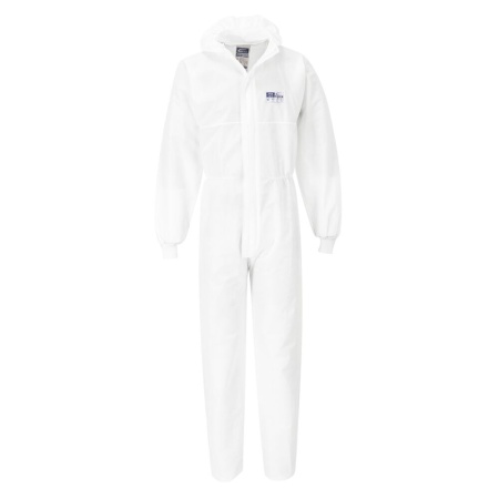 Portwest BizTex SMS Coverall With Knitted Cuff Type 5/6 White ST35