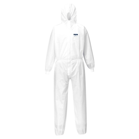 Portwest BizTex SMS Coverall With Knitted Cuff Type 5/6 White ST35