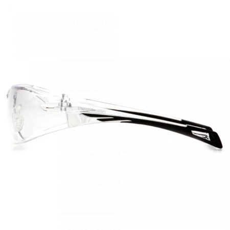 pyramex clear safety glasses anti fog lens side view